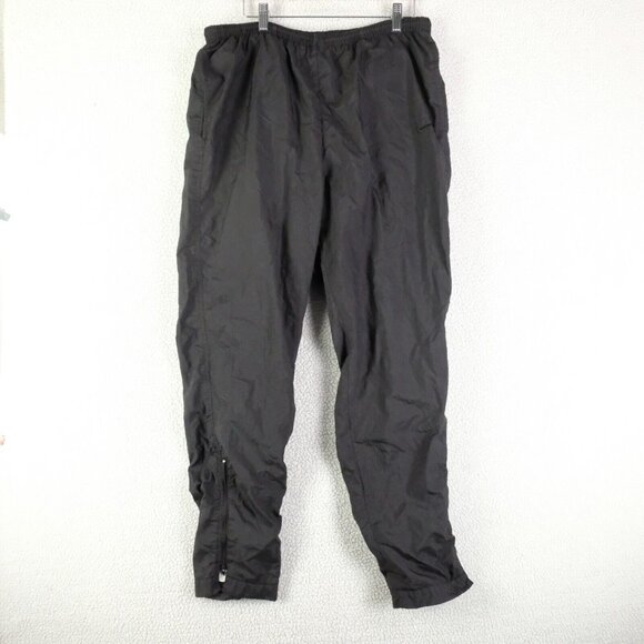 Vintage Nike Track Pants Mens Medium Black Lined Drawstring Zip Hem Athletic 90S - Picture 1 of 11